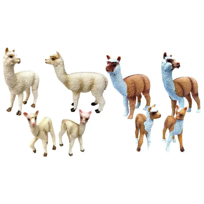 

Llama Alpaca Figurine Animal Figurines 8pcs Alpaca Figures Wildlife Animal Zoo Farm Solid Model Early Educational Realistic Toy