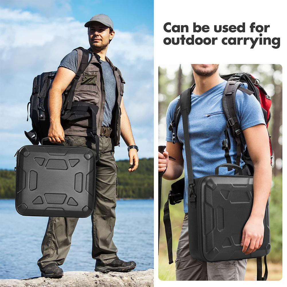 Hard Case for Starlink Mini Portable Storage Bag w/ Shoulder Strap Shockproof Protect Case Waterproof Power Cord Storage Handbag