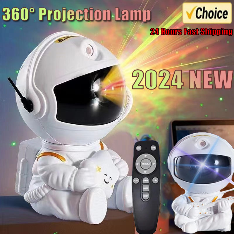 2024 Galaxy Star Projector Spaceman Lamp Starry Sky Night Light Wedding Room Decoration Ambient Lights For Birthday Party Gifts