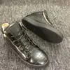 High Top Stone Pattern Men Loafer Leather Lace-Up Zipper Youth Sport Shoes Fashion Round Toe Flats Sneakers Man Black Color 4
