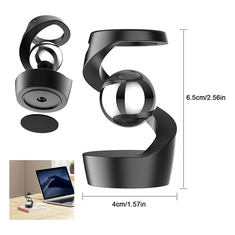 MOMO Desktop Suspended Gyroscope,Gravity Defying Kinetic Desk Toy, Stress Relief Kinetic Sculpture Aluminum Rotary Gyro