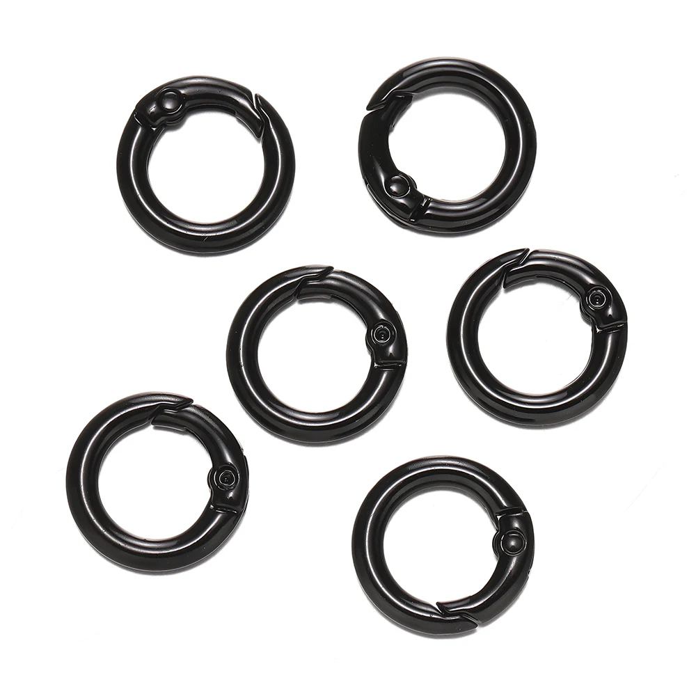 Colorful O Ring Spring Clasp Carabiner Keychain Clips - Pack of 5