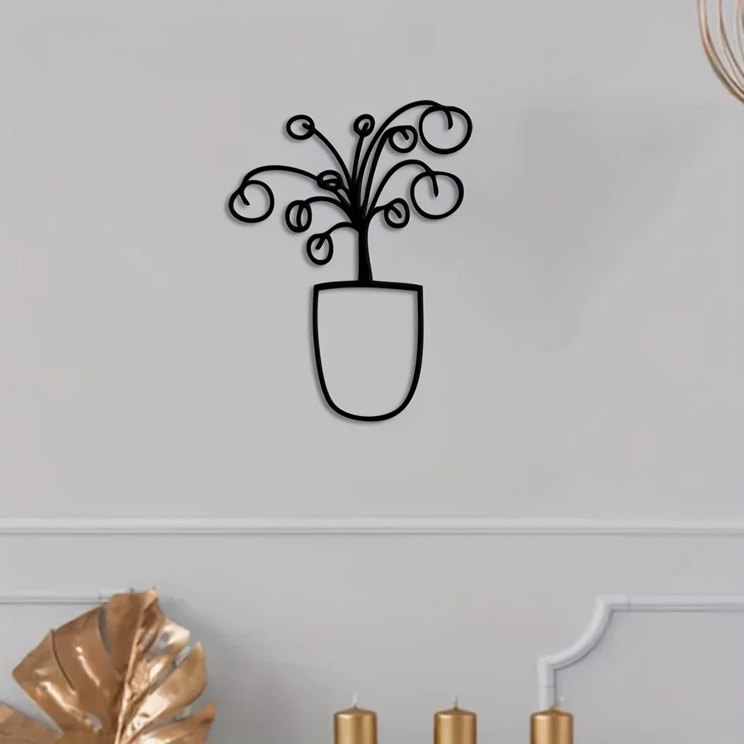 

Metal Spring Flower Wall Decor, Flower In Vase Metal Wall Sign, Boho Wall Art Decor, for Bathroom, Modern Decor