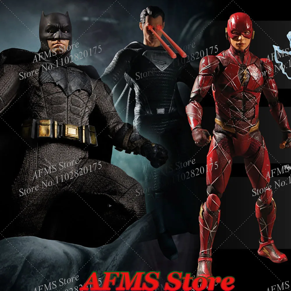 

Mezco 1/12 Scale Collectible Figure Justice League Batman Superman The Flash Full Set 6'' Men Soldier Action Figure Body