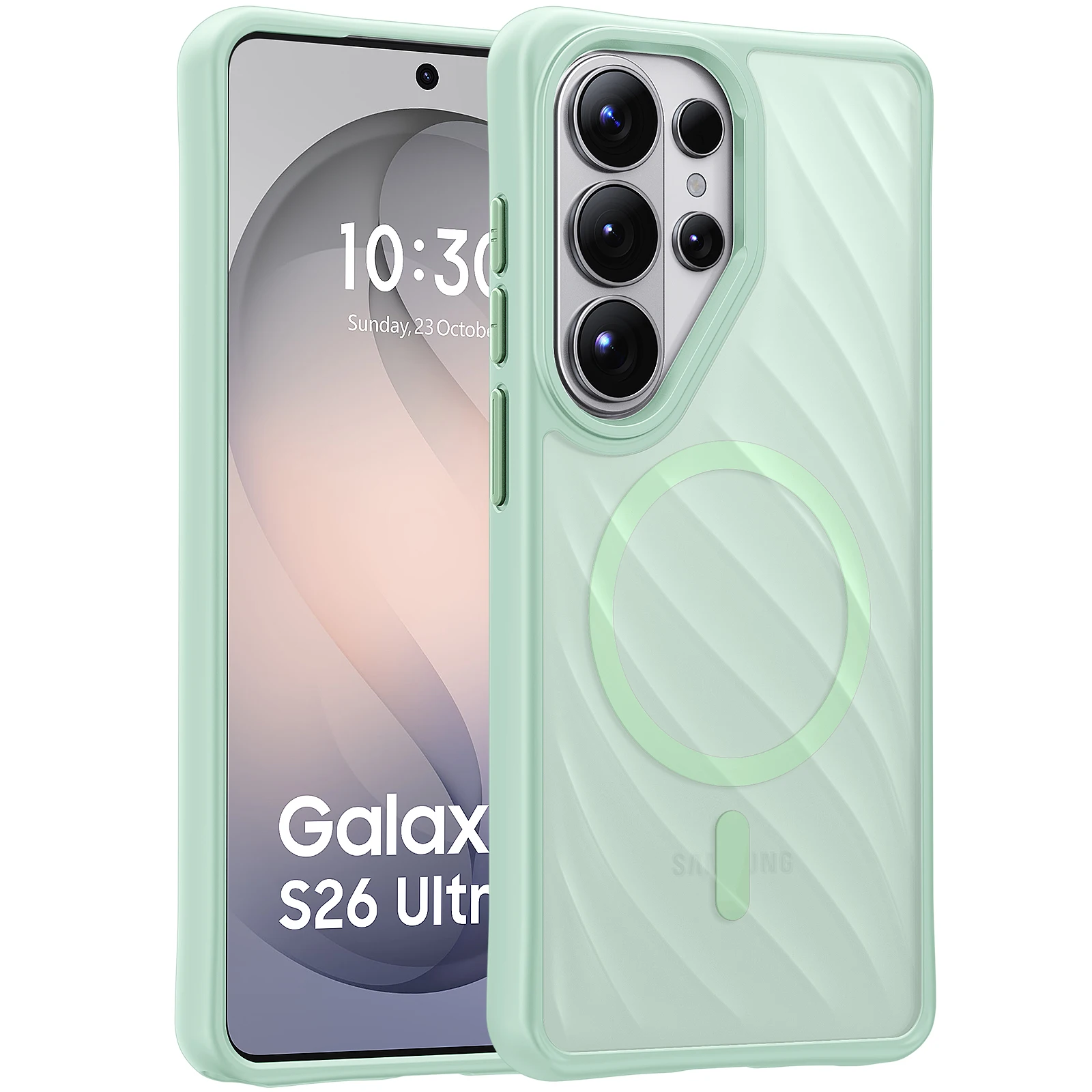 Fashion Water Ripple Translucent Frosted Magnetic Shockproof Phone Case