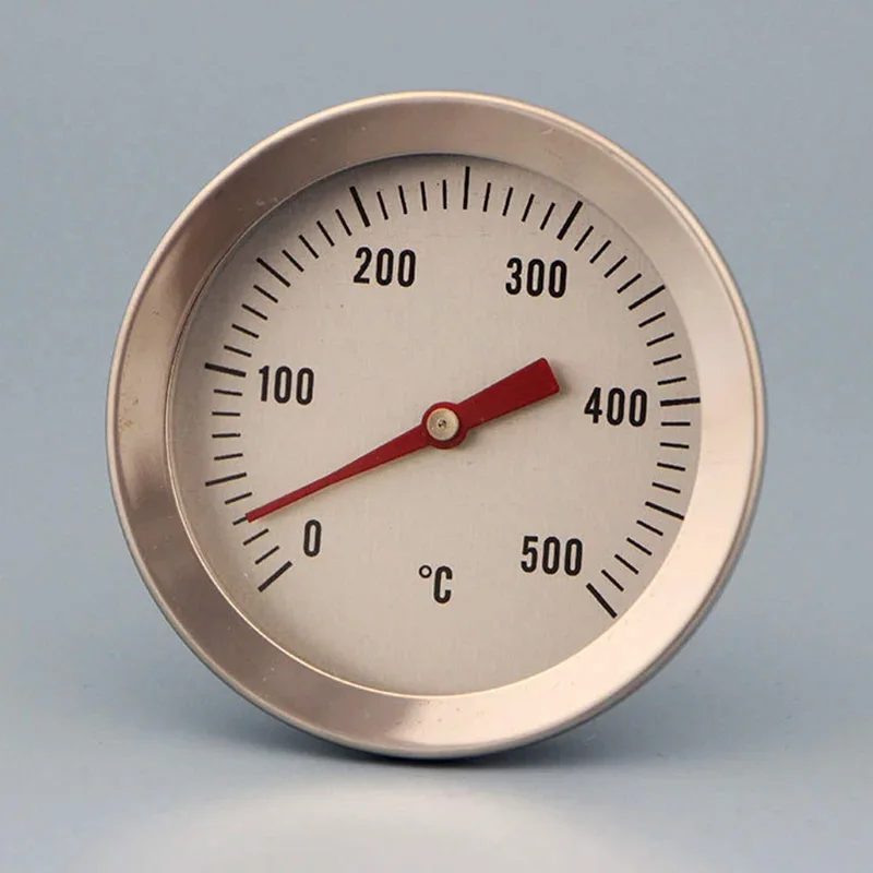 Grill Thermometer Barbecue Charcoal Pit Wood Smoker Temperature Gauge Thermometer 0-500℃ for Kitchen BBQ Oven Fryer Bimetallic 3
