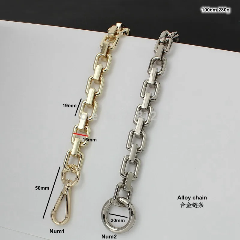 Alloy Replacement Chain Detachable Parts Gold Strap Women Shoulder Handle Square Chain Woman Bag Accessories 30/60/100/120cm