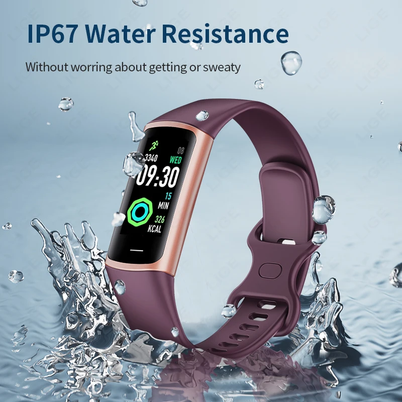 LIGE 2025 Smart Wristband Sport Fitness Heart Rate Tracker Smartwatch AMOLED Screen Waterproof Smart Bracelet For Men Women New