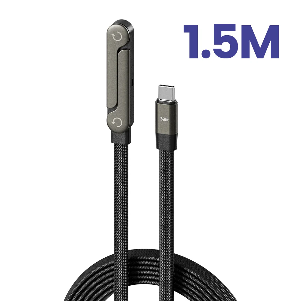 2-in-1 USB Type C Fast Charging 240W Elbow Cable & Holder