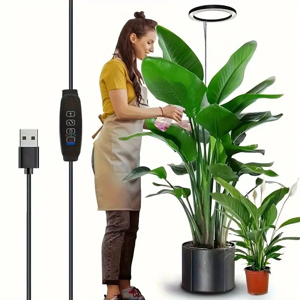 165cm Height Adjustable LED Ring Grow Lights Indoor Plants Full Spectrum Large Plant Light For Indoor Plants USB Growing Lamp led grow light