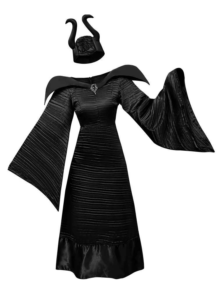 Costume De Cosplay D'Halloween Pour Femme, Longue Robe De Sorcière, Reine Gothique, Vampire, Balle Médiévale, Quelle Que Soit La Tenue De Fille