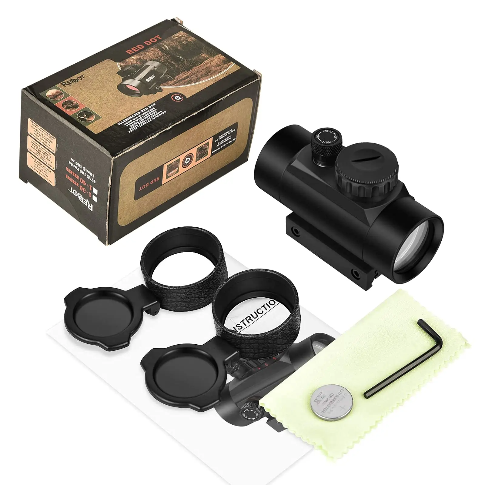 Mira telescópica para Rifle MidTen, mira telescópica táctica roja y verde, óptica de caza, mira réflex Airsoft para colimador de montaje en riel de 11mm/20mm - Imagen 2