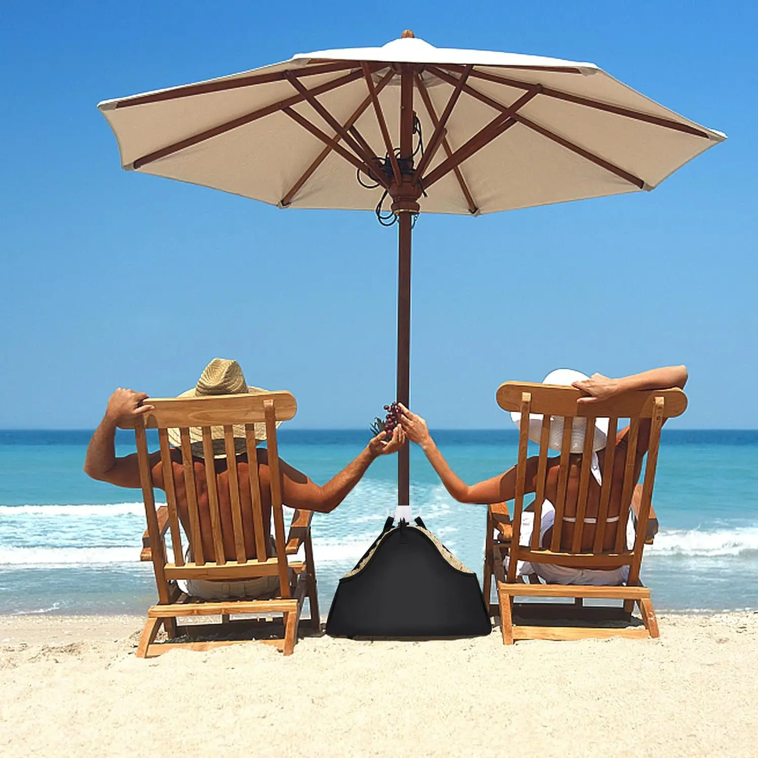Beach Umbrella Base Weight 600D Oxford Cloth Heavy Duty Beach Sun Umbrella Sand Bags for Patio Stand Cantilever Base