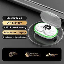 Invisible Sleep Bluetooth Earbuds - Waterproof Noise - Canceling Wireless Headphones with Touch Control (White)