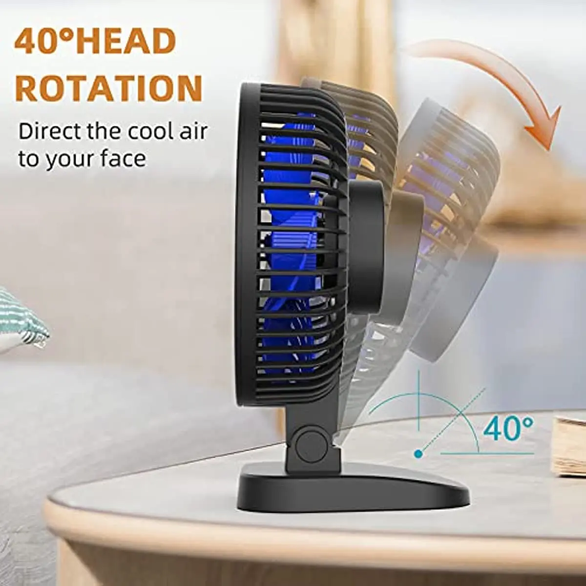 Mini Fan 4 Inch Desk Fan 3 Speeds USB Powered