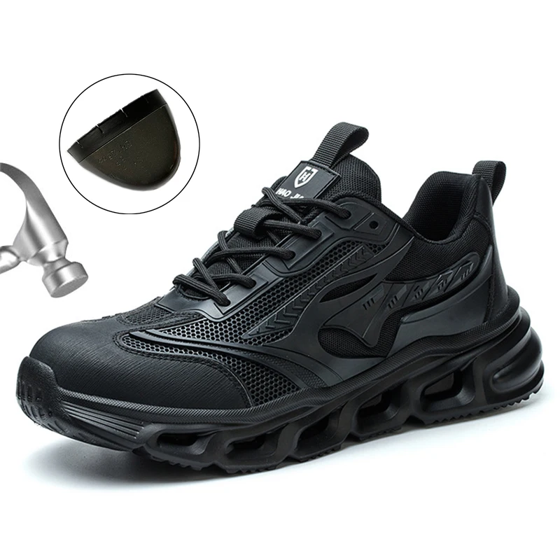 

Waliantile 2024 New Men Safety Shoes Sneakers For Steel Toe Construction Work Boots Puncture Proof Indestructible Footwear Male