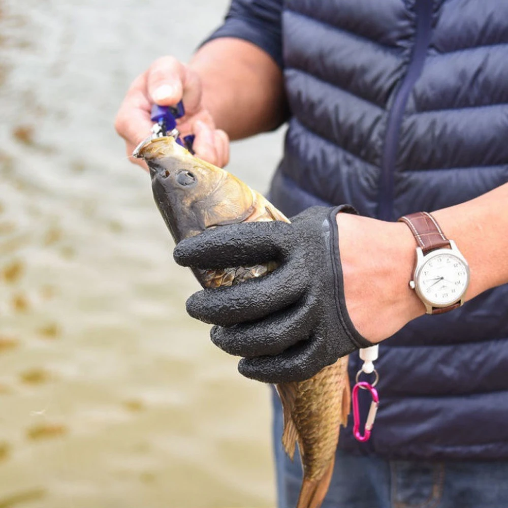 Fishing Gloves Full Finger Anti-Slip Durabl Work Cutproof Glove Fisherman  Protect Hand Fish Grab Carp Latex Hunting Gloves