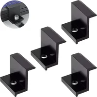 Pince d'Extrémité Longue en Alliage d'Aluminium Noir, Accessoires de Montage de Panneaux Solaires, Pression Latérale, 4 Pièces 2