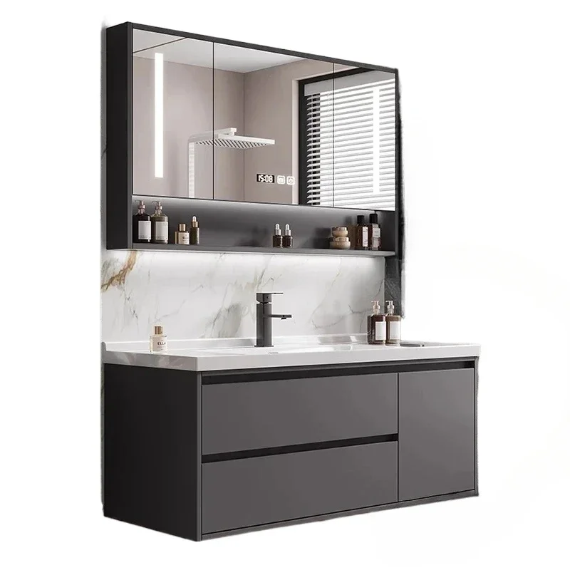 Nordic Simple Bathroom Cabinets Wall-mounted Storage Vanity Smart Mirror Cabinets Fog-proof Home Furniture Muebles De Bano FYBC