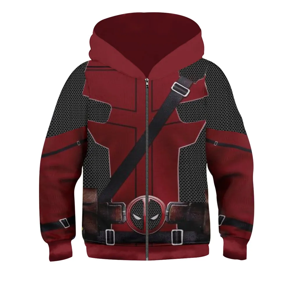 Role Playing Costume Cosplay Costumes Cosplay Costume Children Deadpool Wolverine Hoodies Cosplay Superhero Role Play Costumes 3D Print Jacket Coat Hooded Zipper Halloween Sweatshirt
