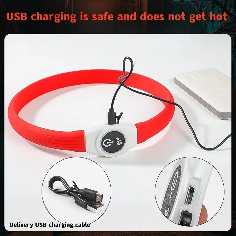 Led Luminous Dog Collar PVC Waterproof Large Medium Small Dogs Collar Usb Light Night Safety Pet Glowing Accessories