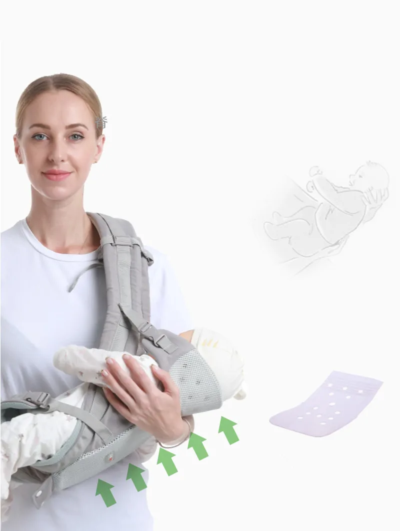 Ergonomic Backpack Baby Carrier Baby Hipseat Carrier carrying for children Baby Wrap Sling for Baby Travel 0-48 Months Summer 4