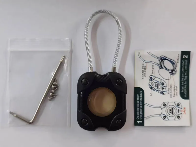 Ultra Durable Anti-Lost Waterproof Protective Case with Key ring for Airtag Luggage Keychain Holder Wire Cable For Apple AirTags