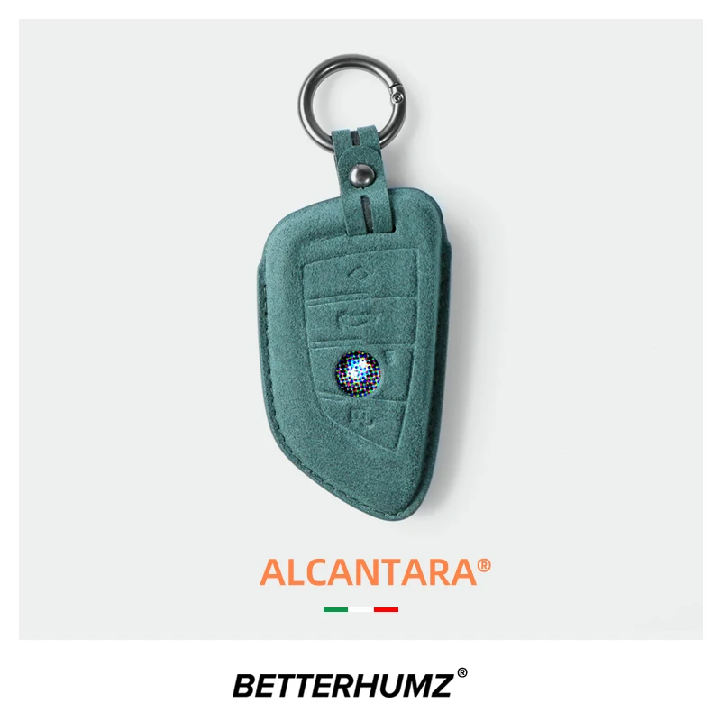 AlcantaraCarKeyCaseCoverKeychainForBMWF10F20F30G20G30F15