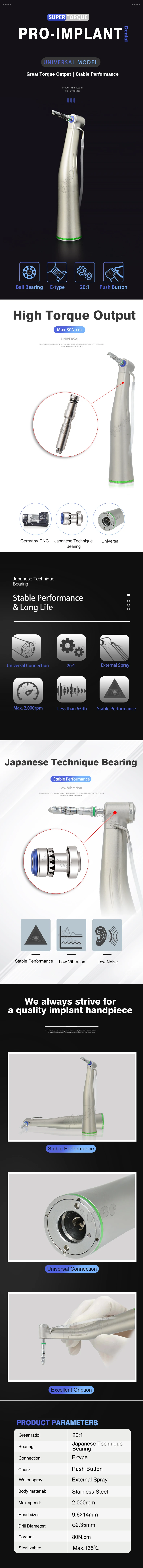 Description Picture 2 of itemden tal 20:1 im plant contra angle handpiece im plant surgery den tal handpiece