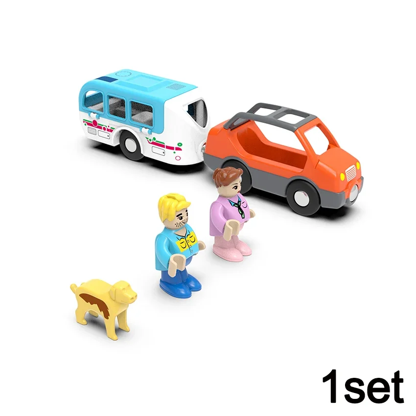 Kid Magnetic Electric Car Locomotive Fit Wooden Firefighting Train Track Slot Diecast Railway Tracks Kid Educational Toys Gifts 6