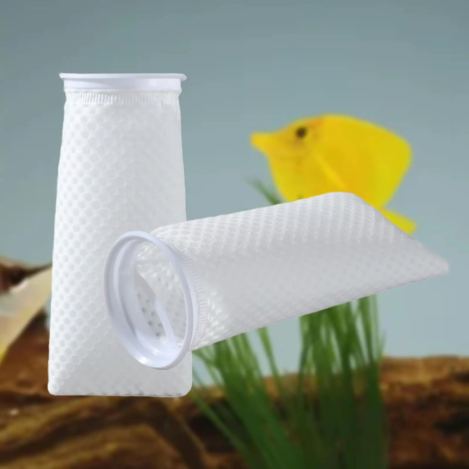 2Pcs Aquarium Filter Socks Aquarium Filter Bags Mesh Washable Pad Blanket Socks for Sump Pond