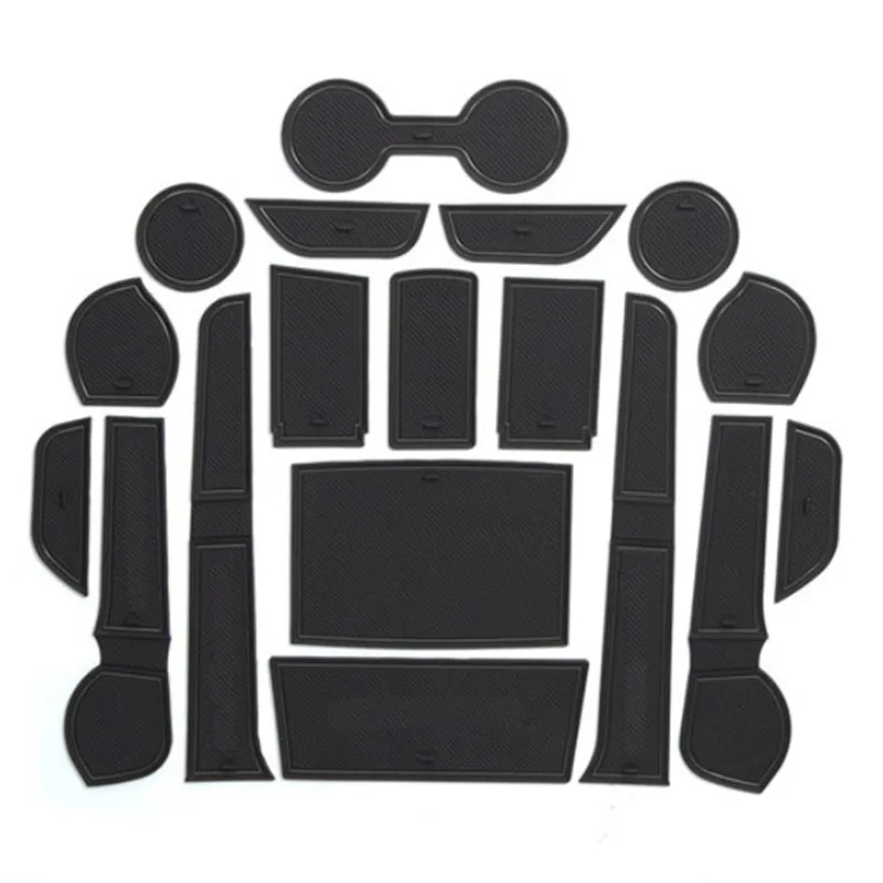 Car Mats Accessories Interior Door Gate Slot Pad Water Cup Non-Slip Rubber Mat For Toyota Hilux SR5 4X4 4DR Revo Hi-Rider 2015