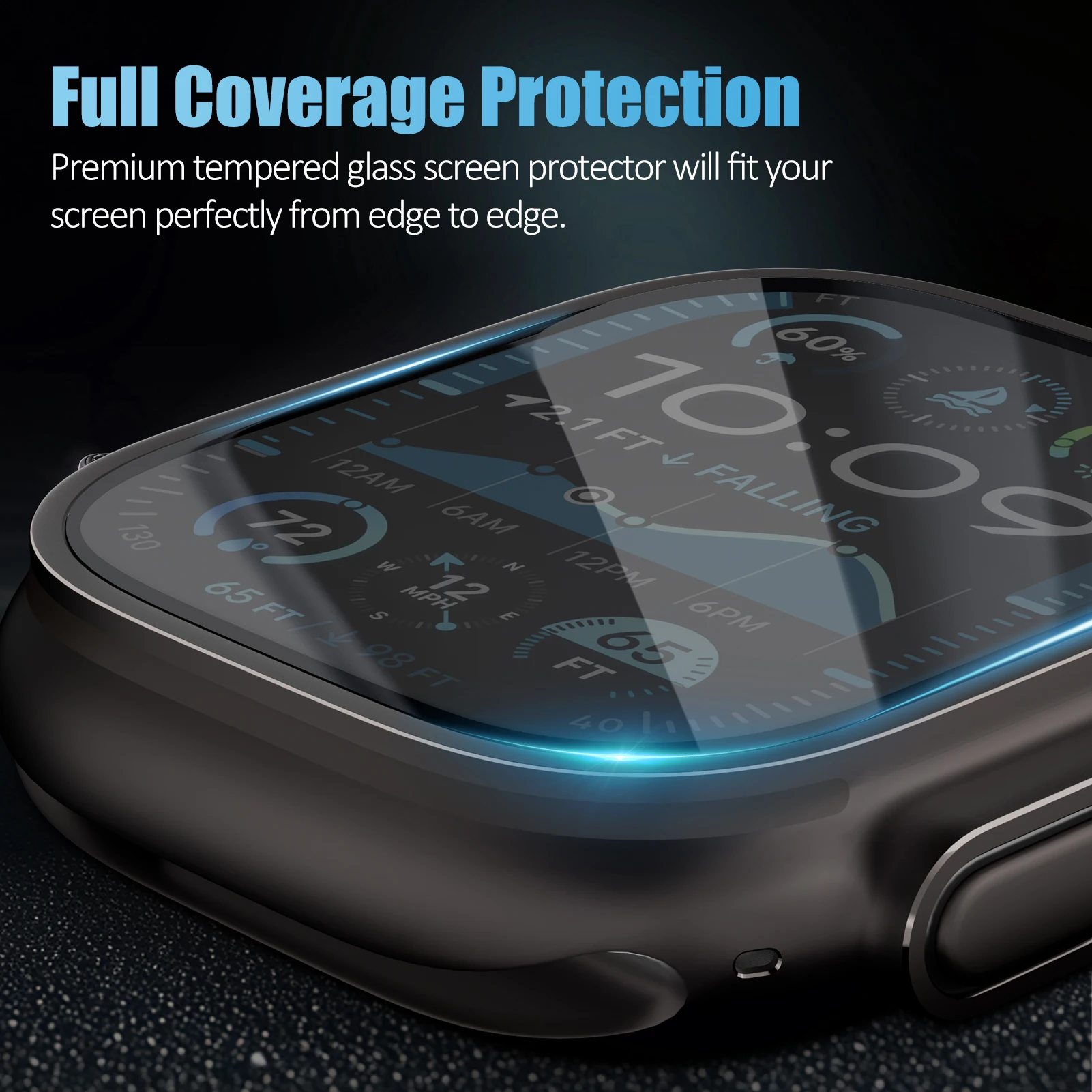 Waterproof Auto-Alignment Tempered Glass Screen Protector for Apple Watch Ultra 49mm