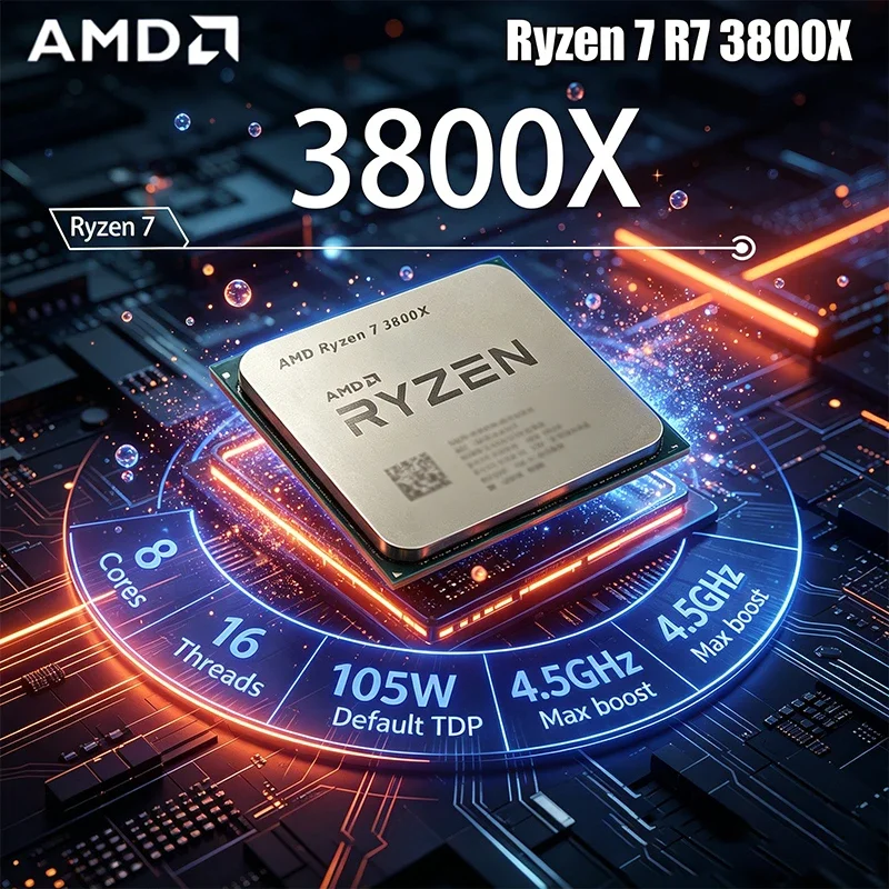 AMD Ryzen 7 3800X CPU 8코어 16스레드 3.9GHz-4.5GHz 7nm ..