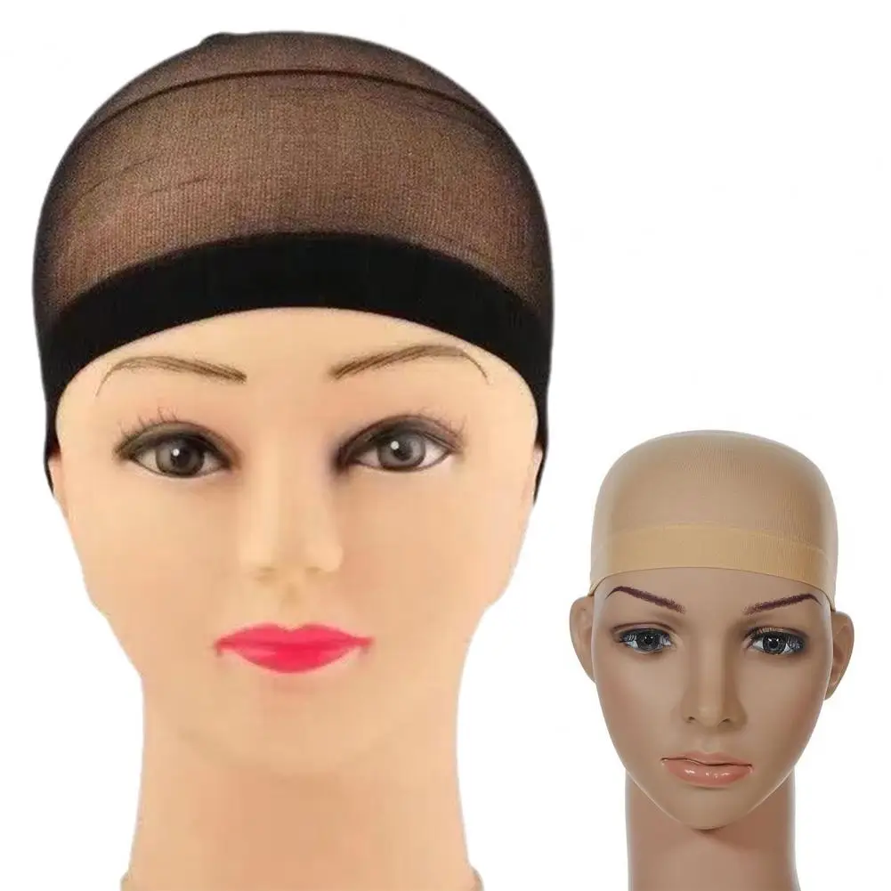 2Pcs Wig Net Stretchy Non-Slip High Temperature Fiber Mesh Wig Snood Women Makeup Weave Hairnet Hair Tools