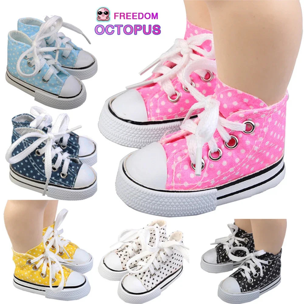 Canvas Doll Shoes For 1/3 BJD Doll Mini 7.5cm High-top Canvas Sneakers For Russian DIY,60cm Barbi Doll Best Gift