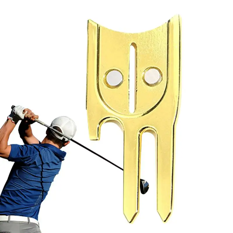 Golf Fork 6 In 1 Ball Mark Repair Green Tool Multifunctional Golf Green Repair Fork Ball Marker For Family Enthusiast