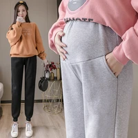 2025 Autumn New Slim Hem Plus Size Maternity Belly Pants Long Loose Pregnancy Sweatpants Pregnant Woman Casual Sports Trousers 1