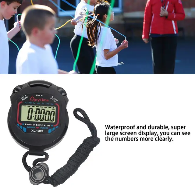 Chrono Grand écran Chronomètre Numérique Avec Horloge, Calendrier