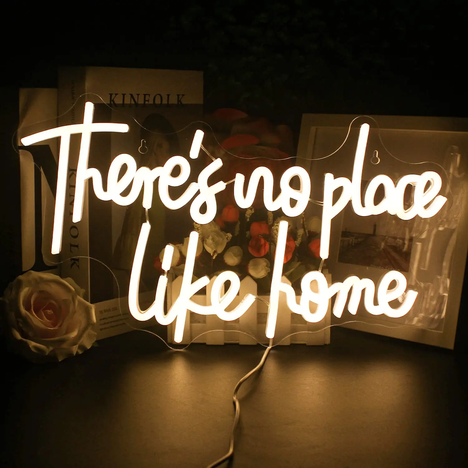 

There‘s No Place Like Home Neon Signs USB Dimmable Warm White Led Neon Light for Home Bedroom Wall Decor Night Light Sign