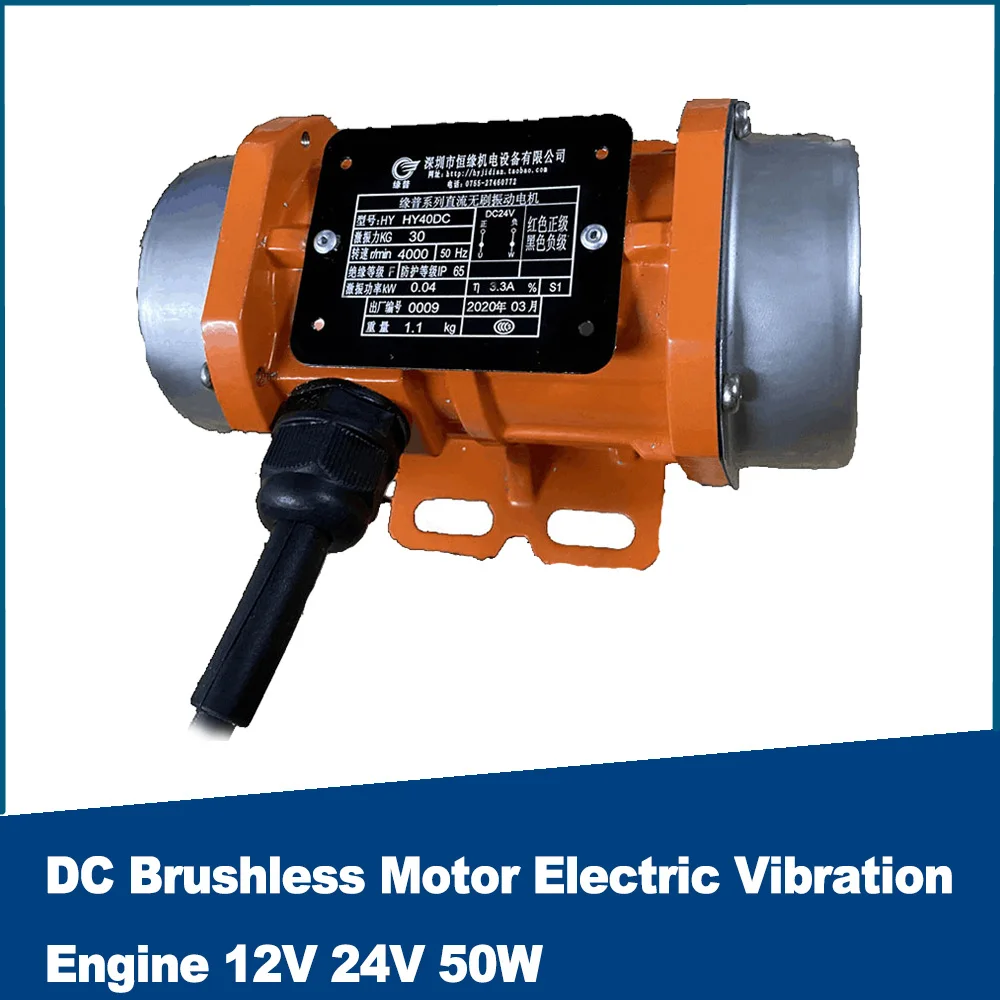 DC Brushless Bldc Motor Electric Vibration Engine 12V 24V 50W Concrete