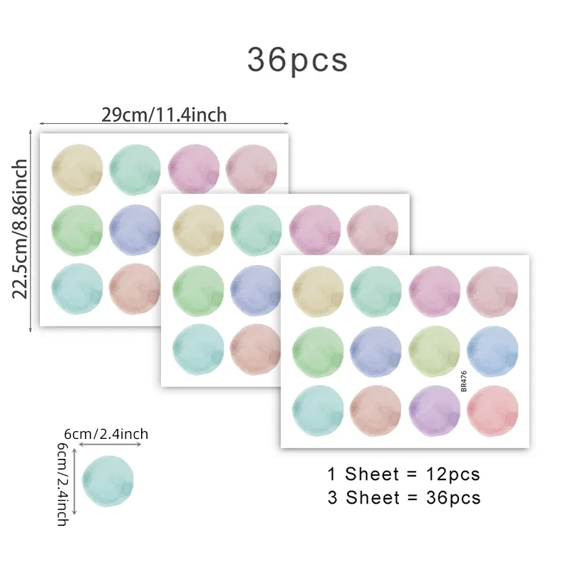 Watercolor Polka Dots Wall Stickers Wall Decals 36pcs For Children Kids Room Decor Living Room Bedroom Home Decoration