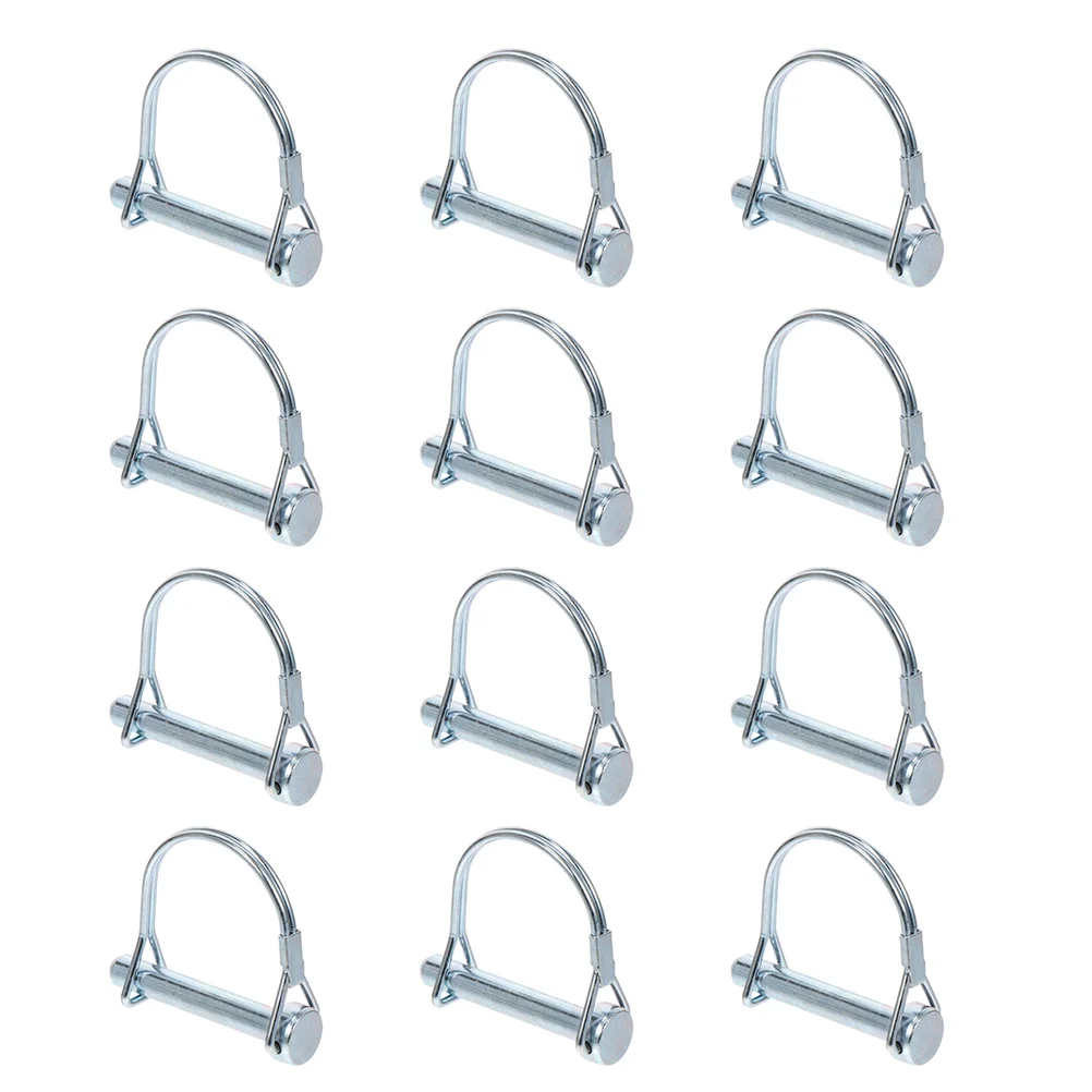 12 Pcs Lock Pin Trailer Arch Square Safety Coupler Carbon Steel Hitch Shaft Locking Quick Release for Farm Positioning
