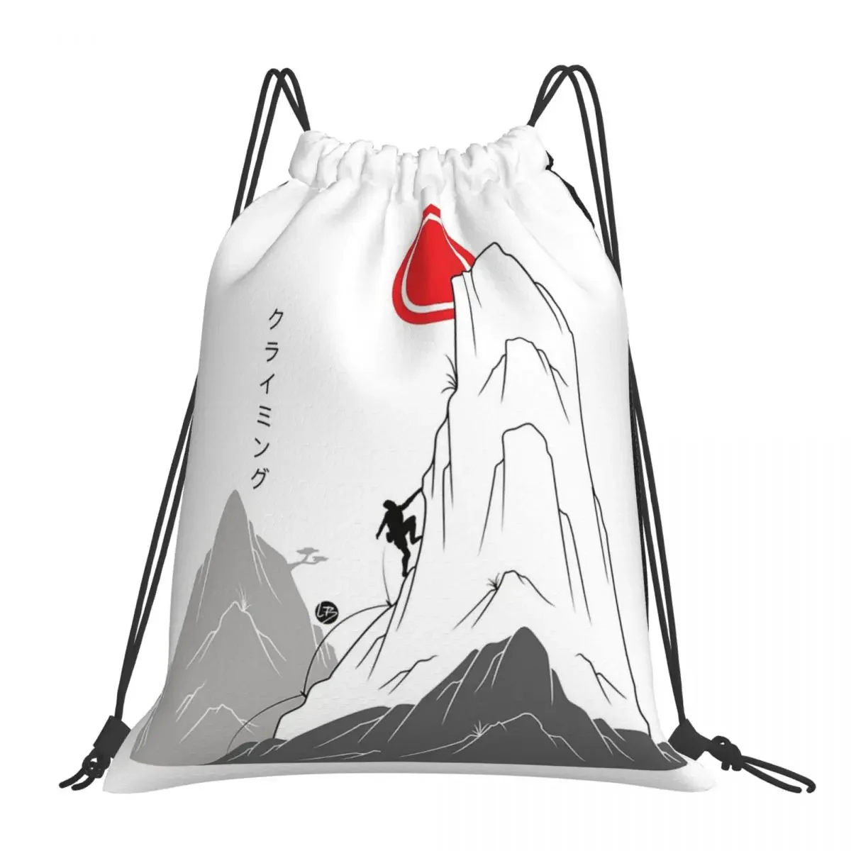 

Climbing Towards The Sun - Japanese Art Backpacks Drawstring Bags Drawstring Bundle Pocket Sundries Bag BookBag Travel School