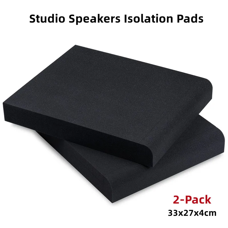 2PackStudioMonitorIsolationPadsHighDensityAcousticFoamAngled