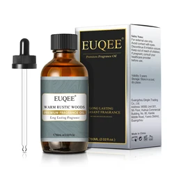 EUQEE 60ml Premium Men's Fragrance Oils with Glass Dropper - Leather, Dragons Blood, Forest Pine & Chocolate Aromas for Diffusion (Warm Rustic Woods)