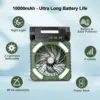 Portable Solar Fans 10000mAh LED Lantern Rechargeable Solar Powered Camping Fan 4 Speeds Powerful Wind 90° Folding Ventilador 3