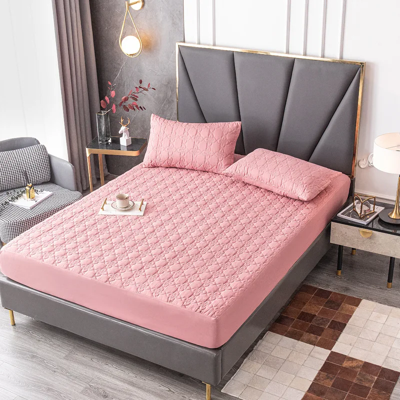 防水ベッドカバー,パッド付き,通気性,柔らかなマットレスカバー