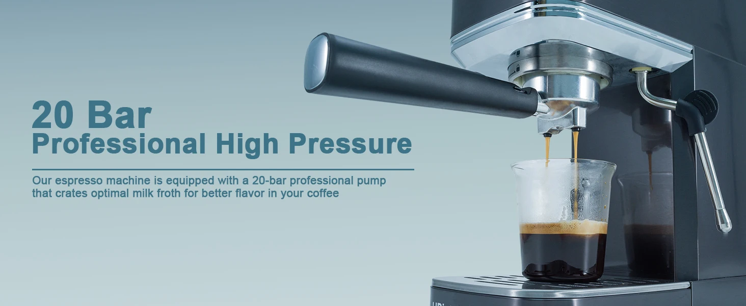 Touch Screen Espresso Maker with Steam Milk Frother