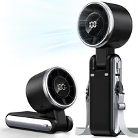 Mini High-speed Handheld Fan Usb Charging Digital Display Portable Desktop Folding Hanging Camping Violent Turbo Fan 8